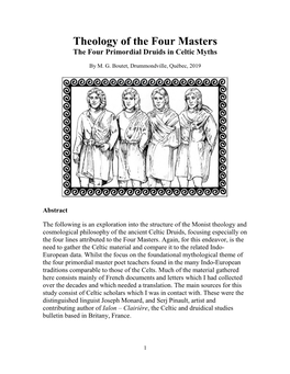 Theology of the Four Masters the Four Primordial Druids in Celtic Myths