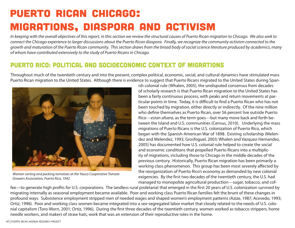 Puerto Rican Chicago Migrations, Diaspora and Activism
