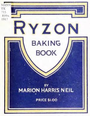 Ryzon BAKING BOOK a PRACTICAL MANUAL for the PREPARATION of FOOD REQUIRING BAKING POWDER Kr