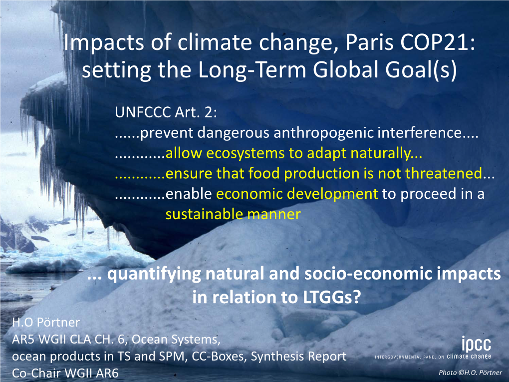 Ecosystem Impacts and Food Security