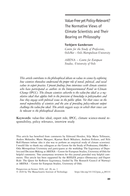 The Normative Views of Climate Scientists and Their Bearing on Philosophy