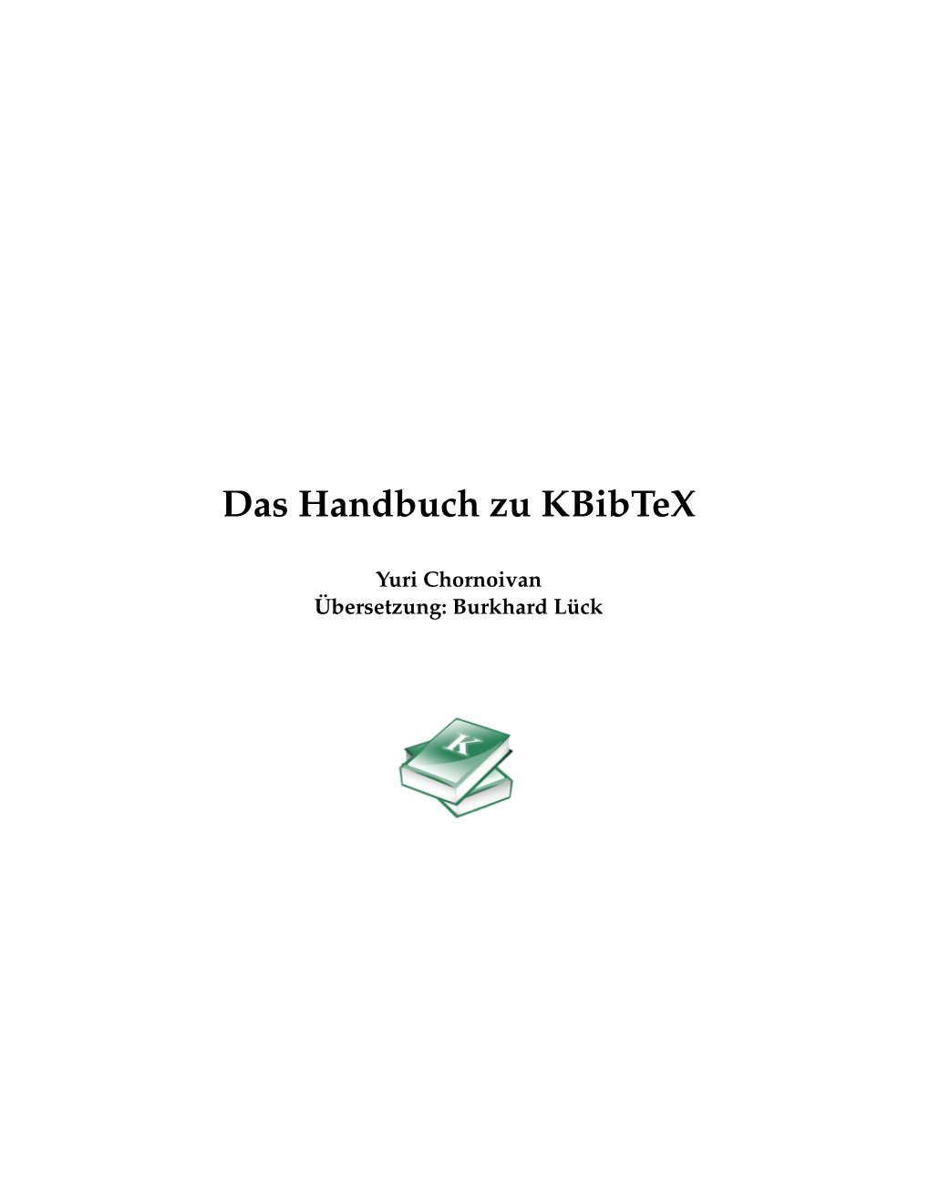 Das Handbuch Zu Kbibtex