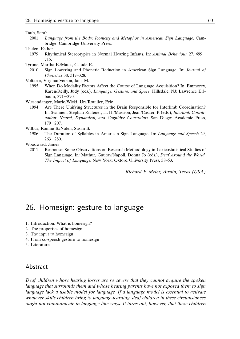 26. Homesign: Gesture to Language 601