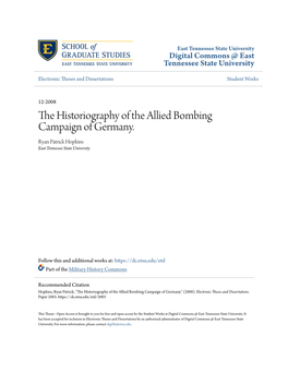The Historiography of the Allied Bombing Campaign of Germany