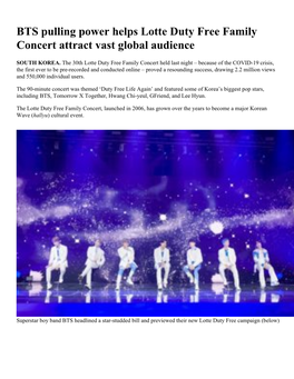 BTS Pulling Power Helps Lotte Duty Free Family Concert Attract Vast Global Audience