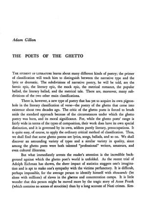 The Poets of the Ghetto