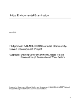 KALAHI-CIDSS National Community- Driven Development Project