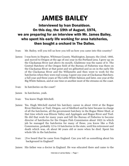 Interview of James Bailey.Qxd