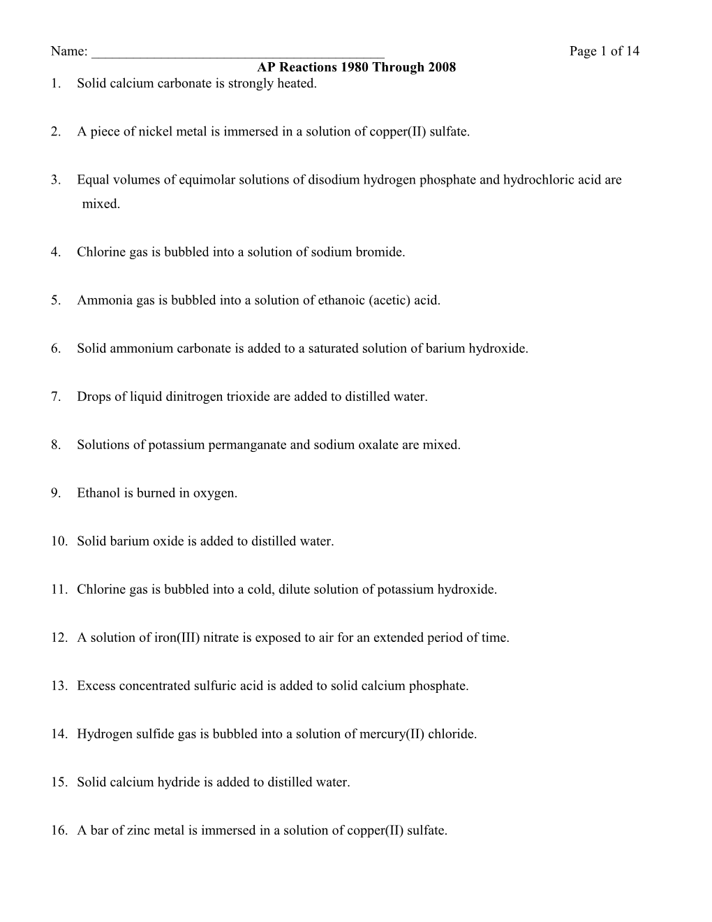 AP Reactions 1980 Through 2004