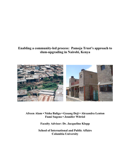Pamoja Trust's Approach to Slum-Upgrading in Nairobi, Kenya