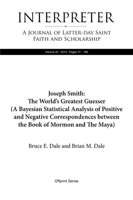 Joseph Smith: the World's Greatest Guesser