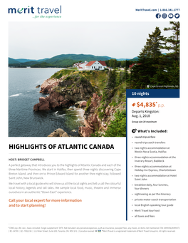 Highlights of Atlantic Canada