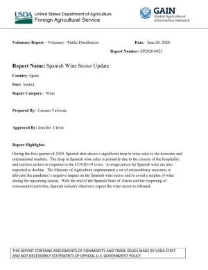 Report Name:Spanish Wine Sector Update