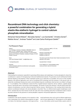 Recombinant DNA Technology and Click Chemistry: a Powerful