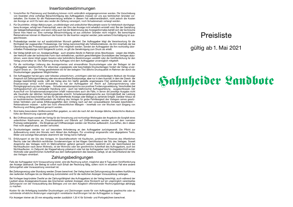 Unsere Preisliste Als PDF Zum Download