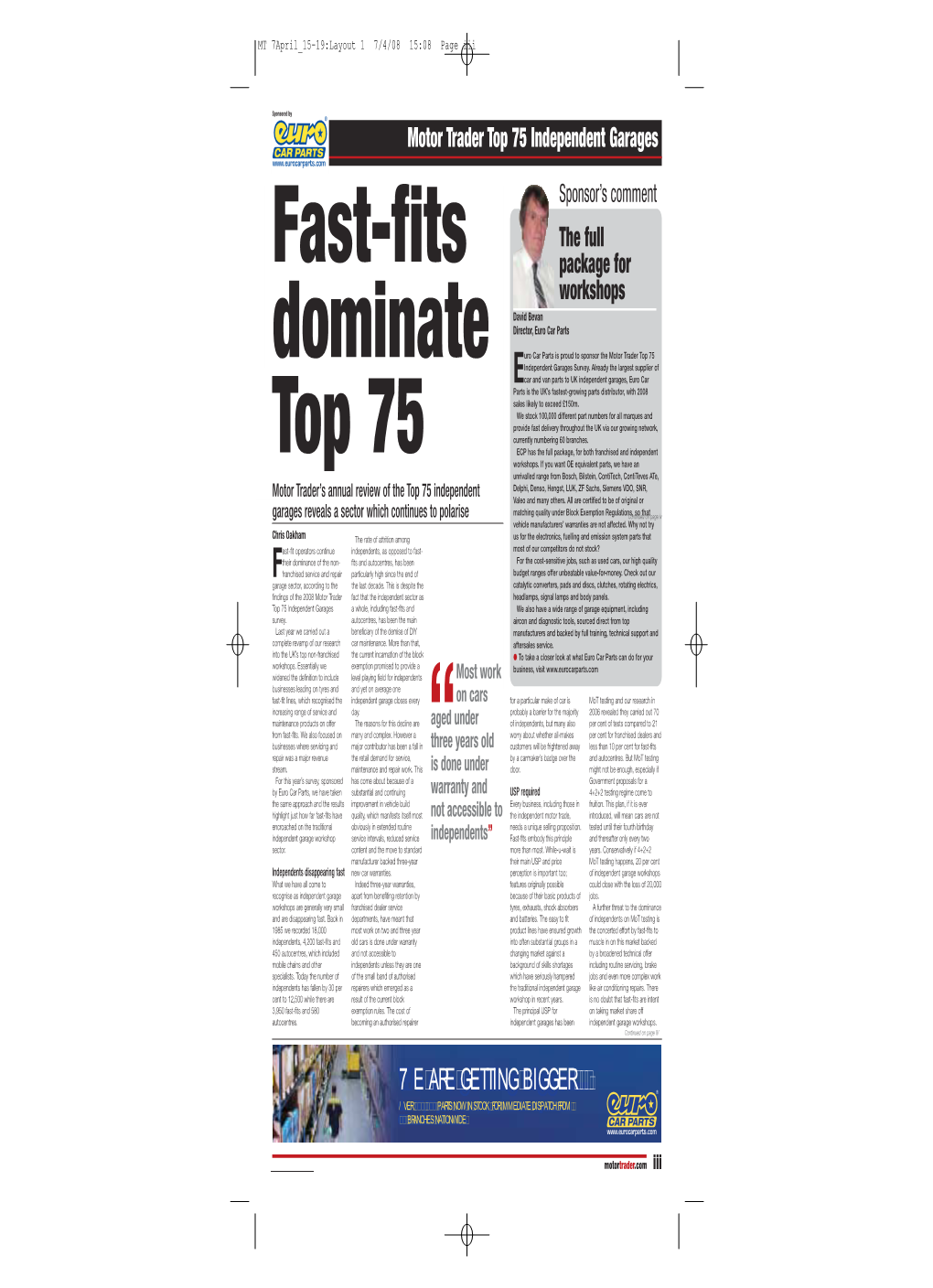 Fast-Fits Dominate Top 75