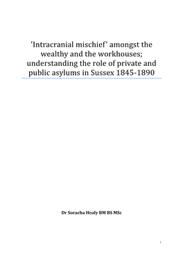 Amongst the Wealthy and the Workhouses; Understanding the Role of Private and Public Asylums in Sussex 1845-1890