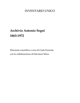 Antonio Segni 1863-1972