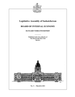Legislative Assembly of Saskatchewan BOARD of INTERNAL