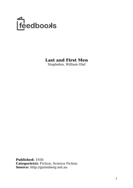 Last and First Men Stapledon, William Olaf
