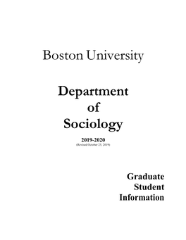 Graduate Programs in Sociology at Boston University