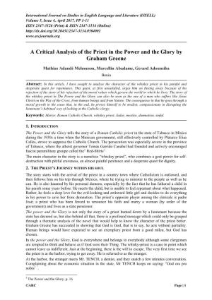 A Critical Analysis of the Priest in the Power and the Glory by Graham Greene