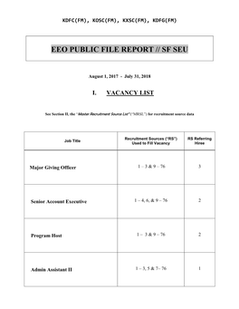 2018 FCC / EEO Reports