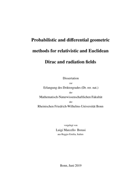 Probabilistic and Differential Geometric Methods for Relativistic And