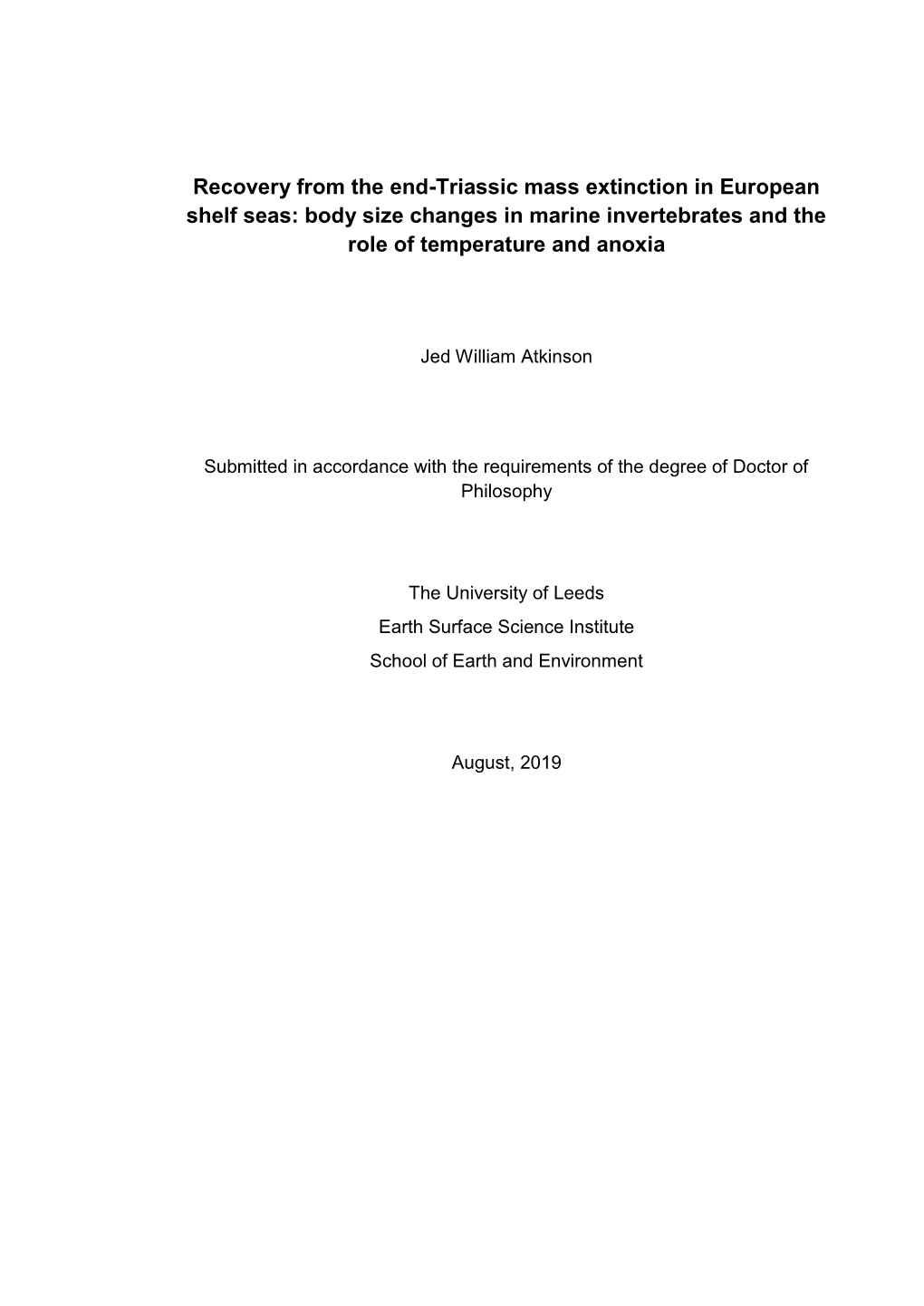 JW Atkinson Recovery from End-Triassic Mass Extinction .Pdf