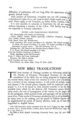 "New Bible Translations," Scripture 4 No. 4