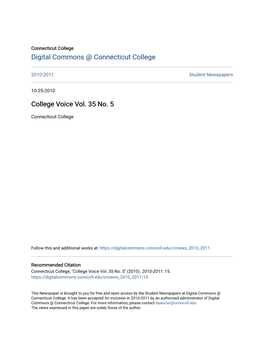 College Voice Vol. 35 No. 5