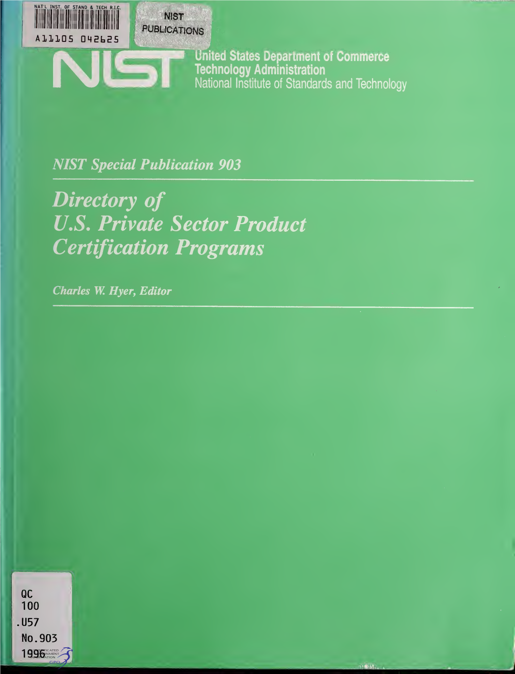 Directory of U.S. Private Sector Product Certification Programs