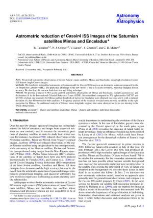 Astrometric Reduction of Cassini ISS Images of the Saturnian Satellites Mimas and Enceladus? R
