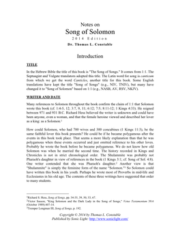 Song of Solomon 2014 Edition Dr