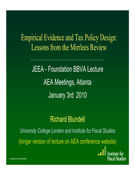 Fiscal Studies (Longer Version of Lecture on AEA Conference Website)