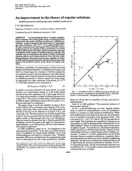 An Improvement in the Theory of Regular Solutions (Solubility Parameters/Methyl Groups/Iodine Solubility/London Forces) J