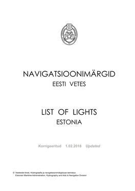 Navigatsioonimärgid List of Lights