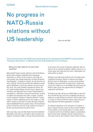 No Progress in NATO-Russia Relations Without US Leadership
