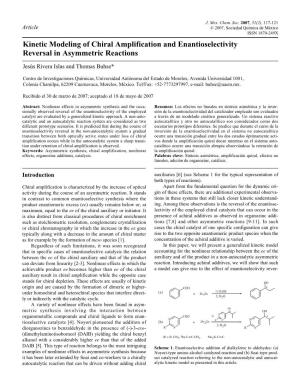 Kinetic Modeling of Chiral Amplification and Enantioselectivity Reversal in Asymmetric Reactions