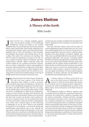 James Hutton a Theory of the Earth Mike Leeder