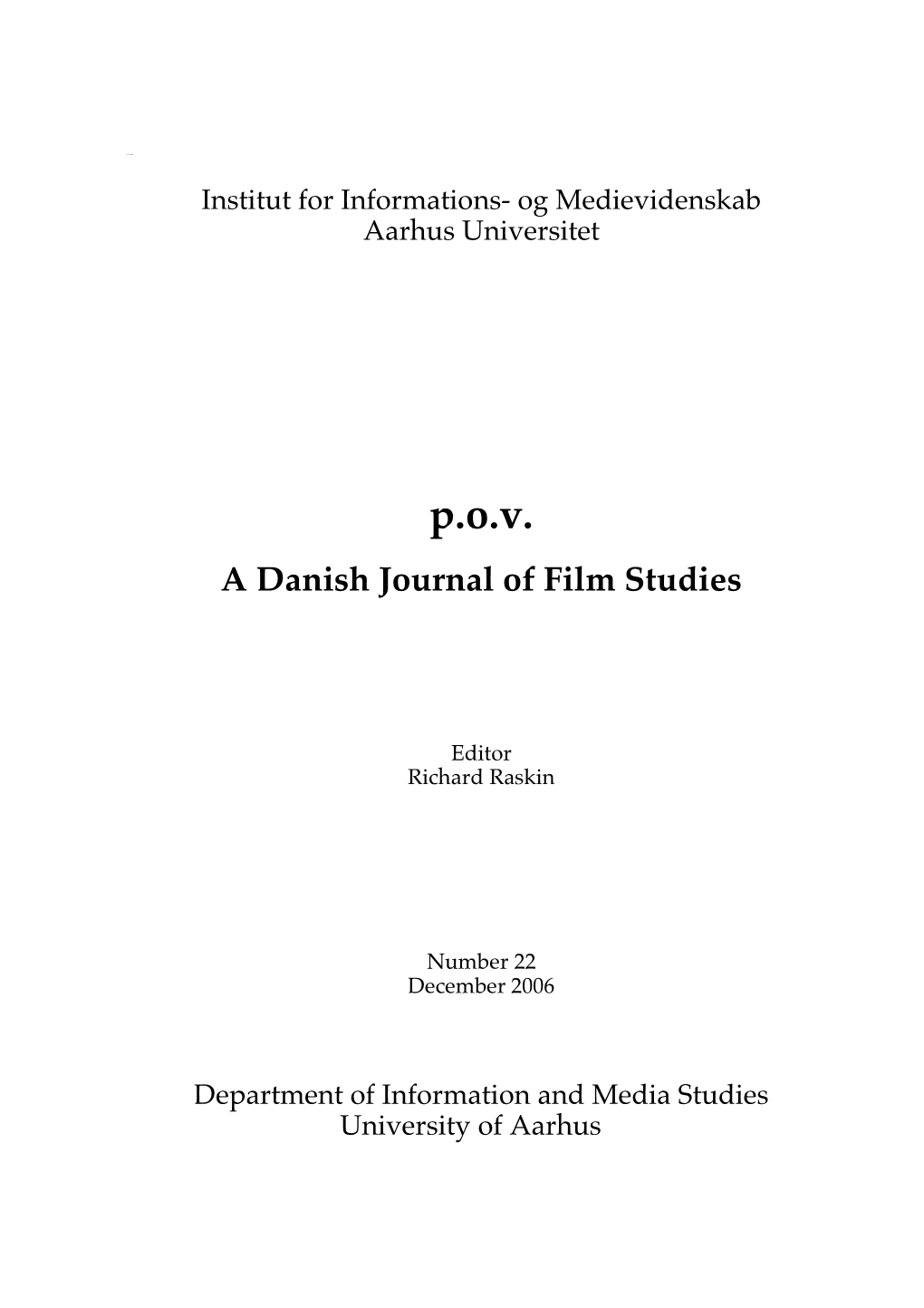 Institut for Informations- Og Medievidenskab Aarhus Universitet