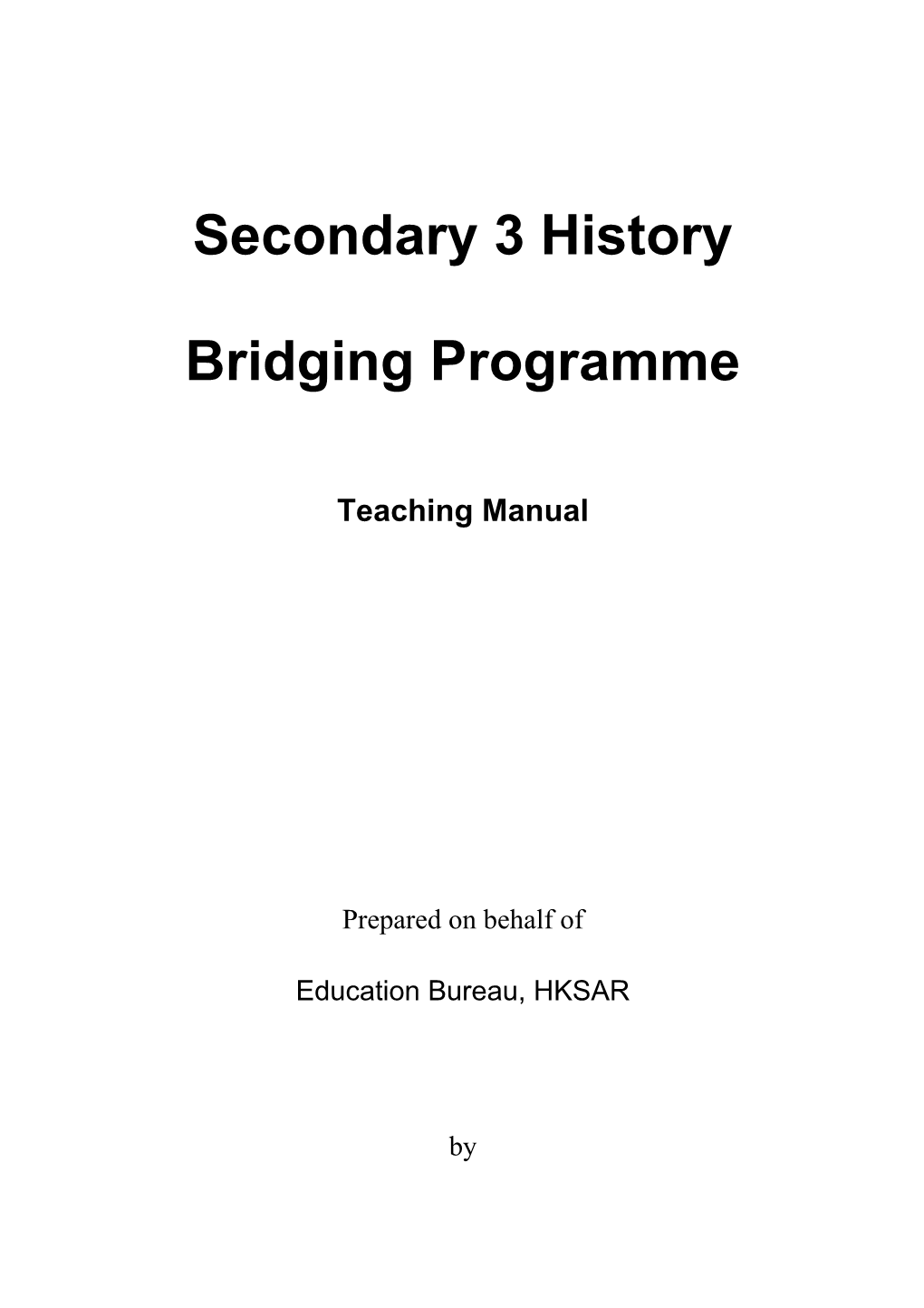 Draft Teaching Manual