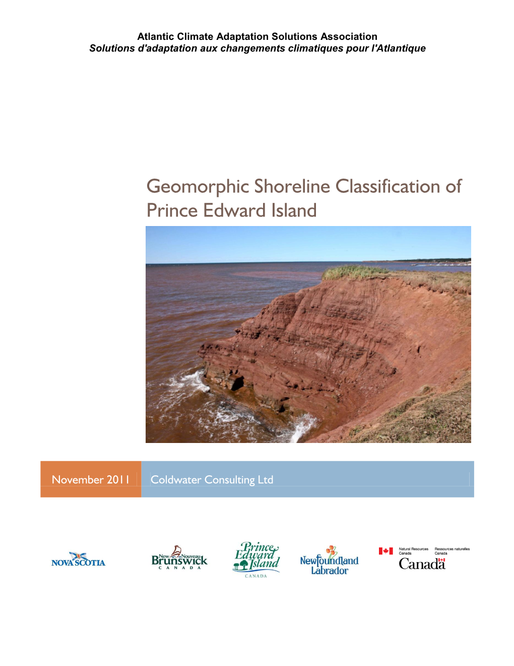 Geomorphic Shoreline Classification of Prince Edward Island
