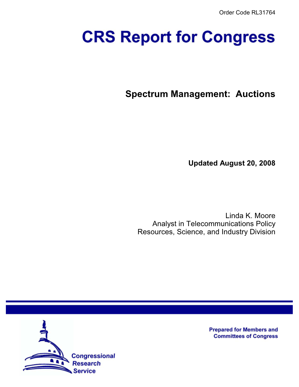 Spectrum Management: Auctions