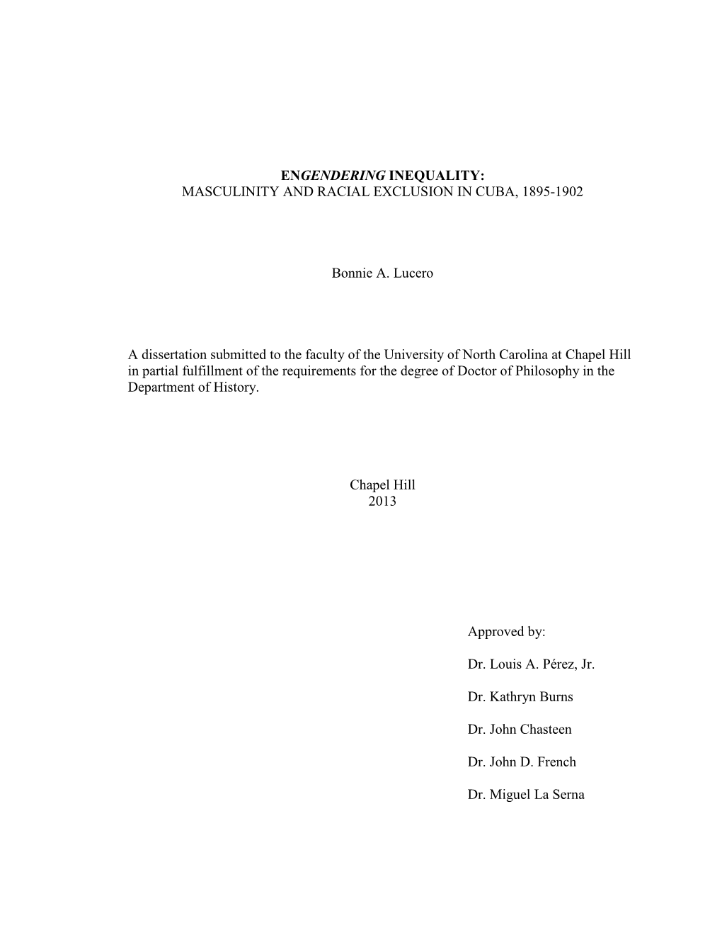 Masculinity and Racial Exclusion in Cuba, 1895-1902