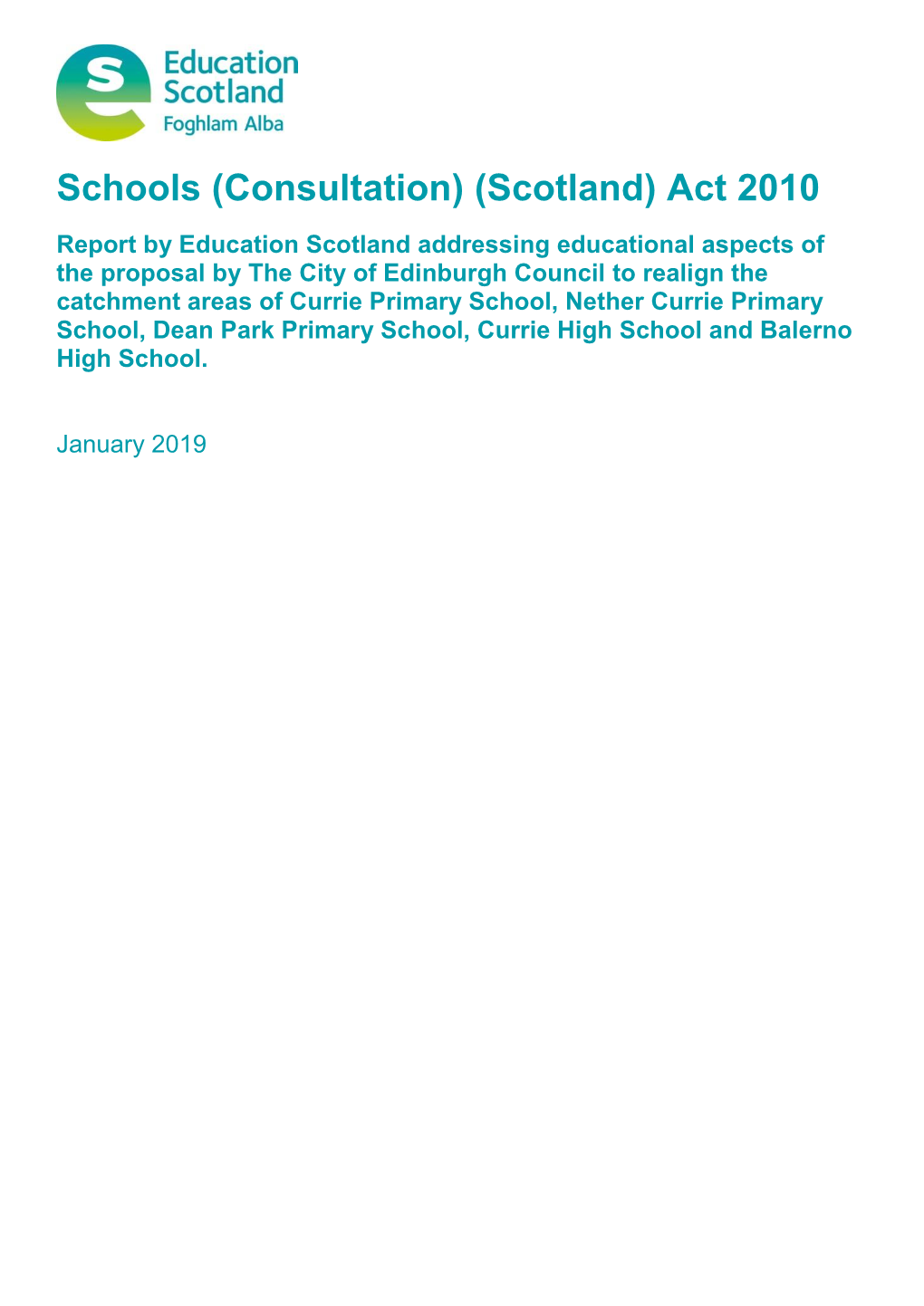 School Consultation Report