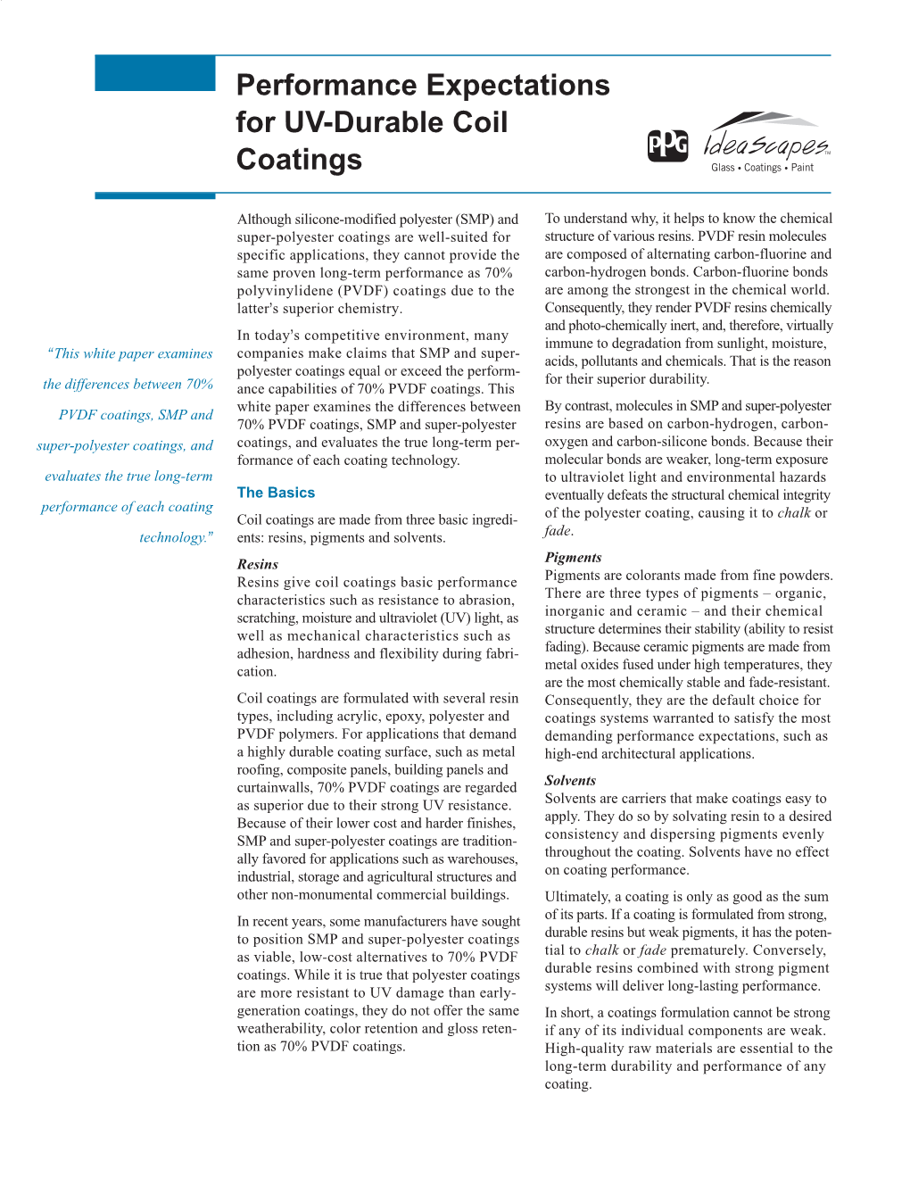 Performance Expectations for UV-Durable Coil Coatings