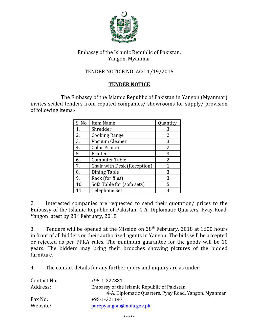 Embassy of the Islamic Republic of Pakistan s1