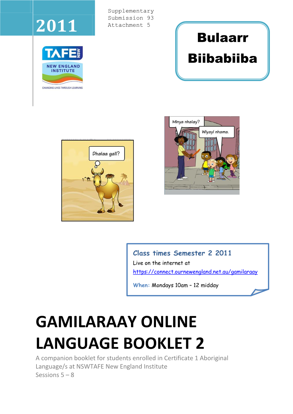 2011 Gamilaraay Online Language Booklet 2
