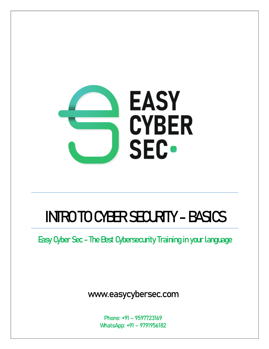 Intro to Cyber Security - Basics